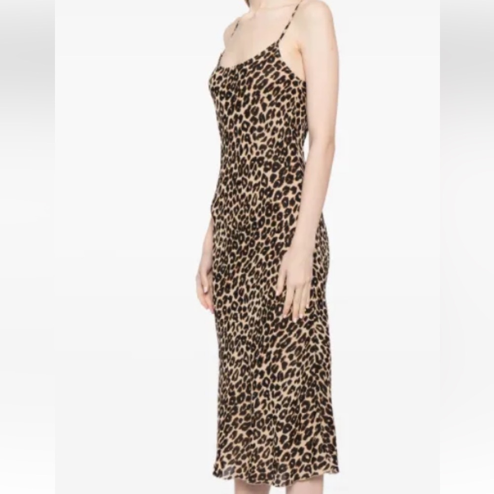 Reformation dress Leopard  Print Camisole slip style medium viscose lined